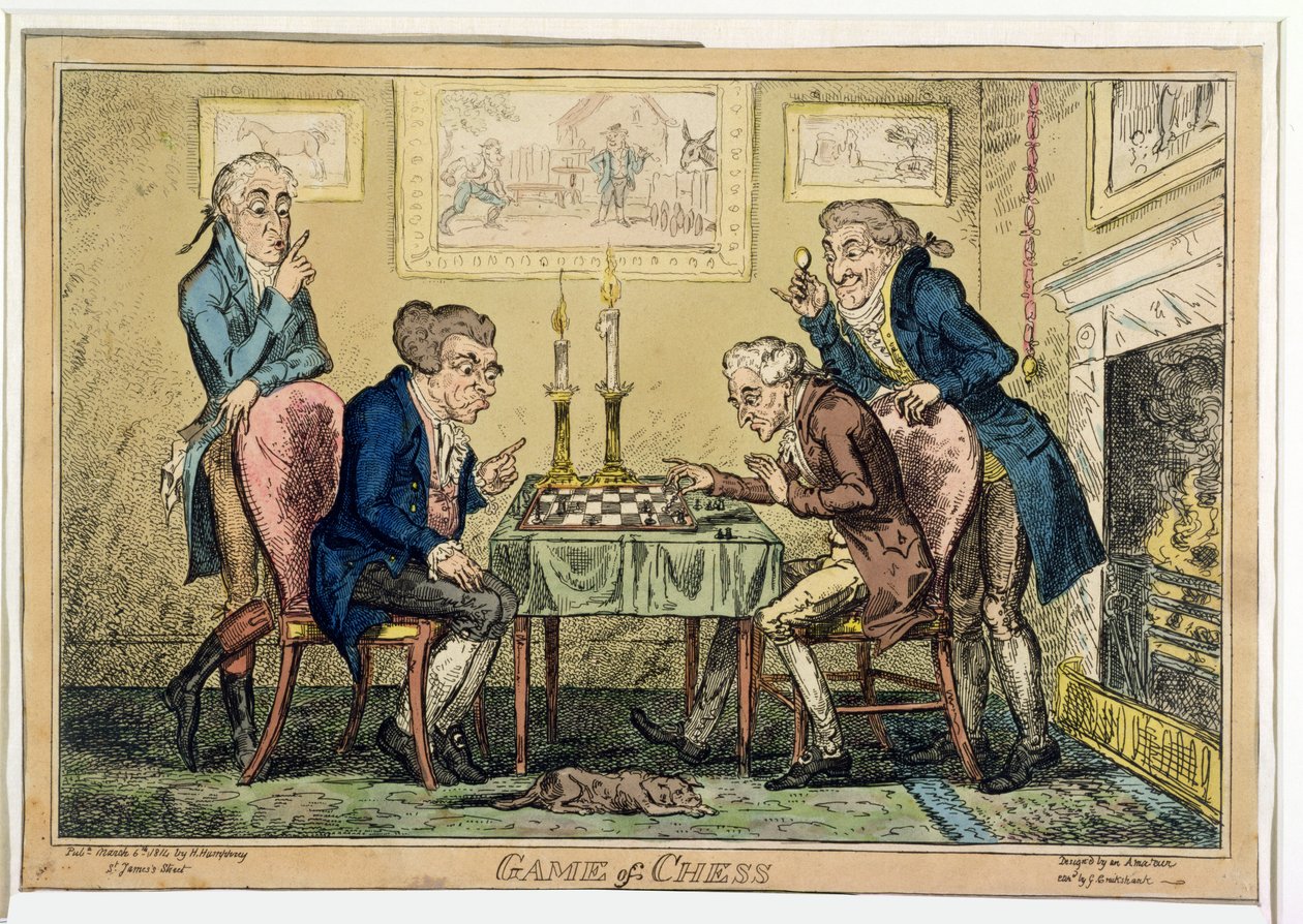 Juego de ajedrez, publicado por H. Humphrey, Londres de George Cruikshank