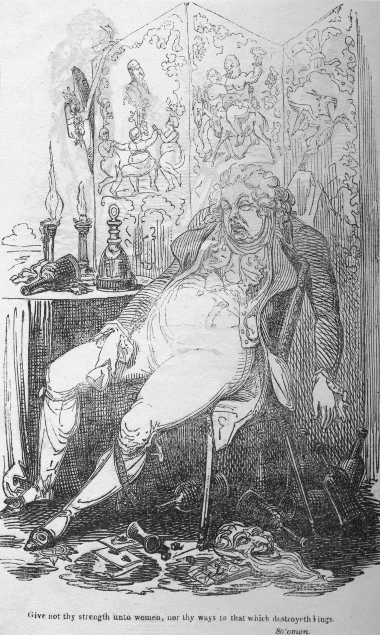 No des tu fuerza a las mujeres, ni tus caminos a lo que destruye a los reyes, c1820 de George Cruikshank