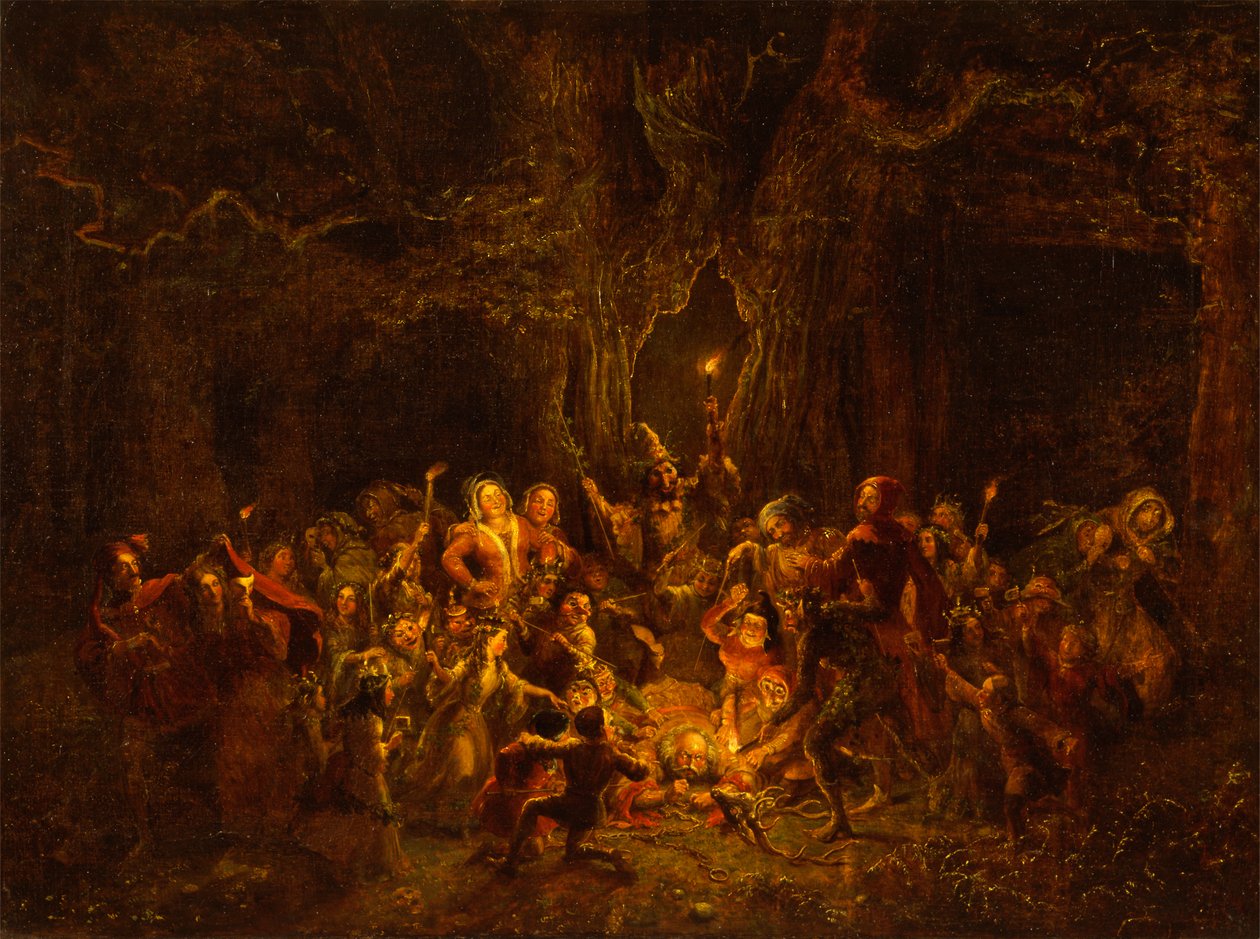 El roble de Herne de "Las alegres comadres de Windsor", V, v de George Cruikshank