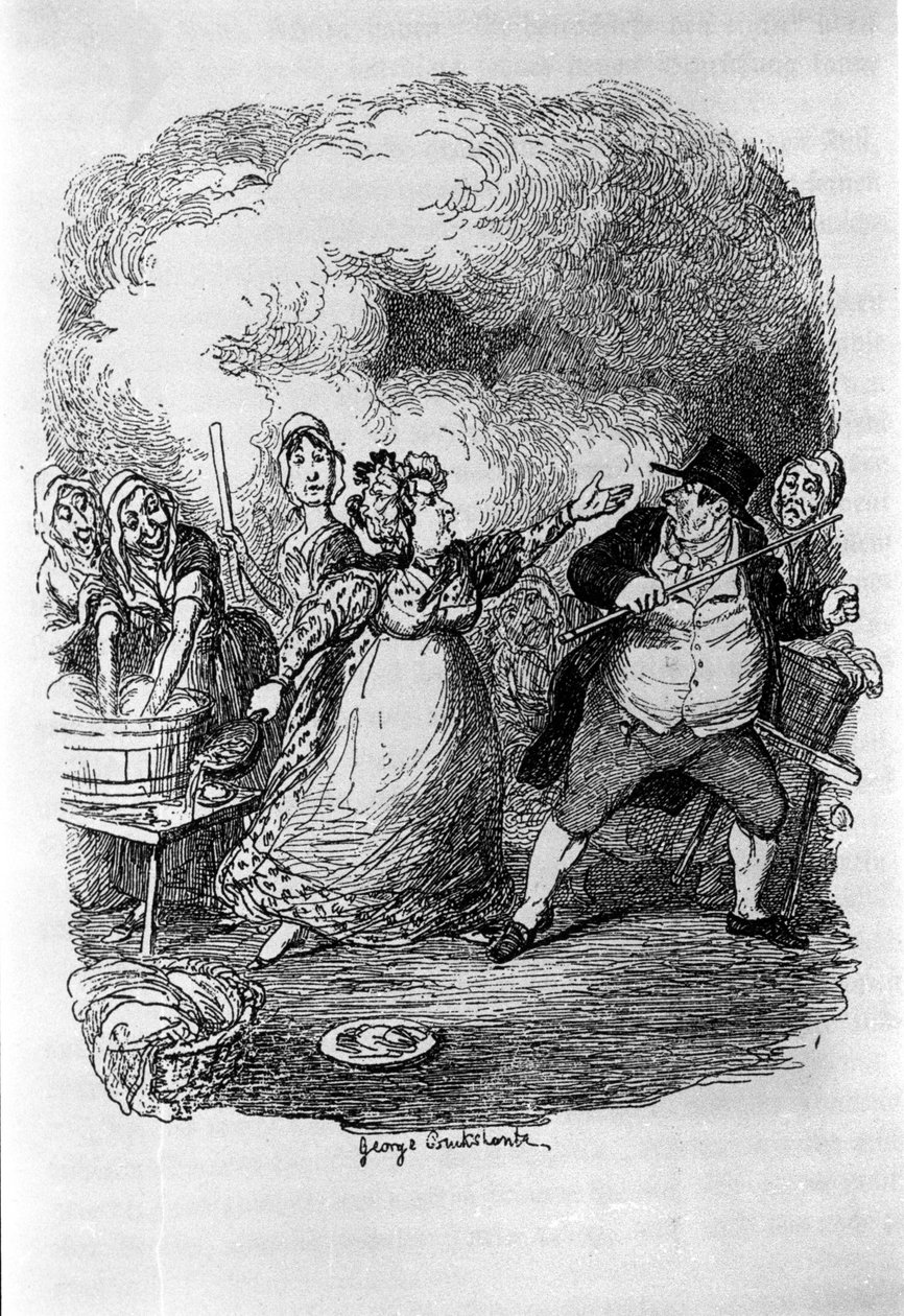 Ilustración para "Oliver Twist" (Olivier) de Charles Dickens (1812-1870), por George Cruikshank (1792-1878) de George Cruikshank