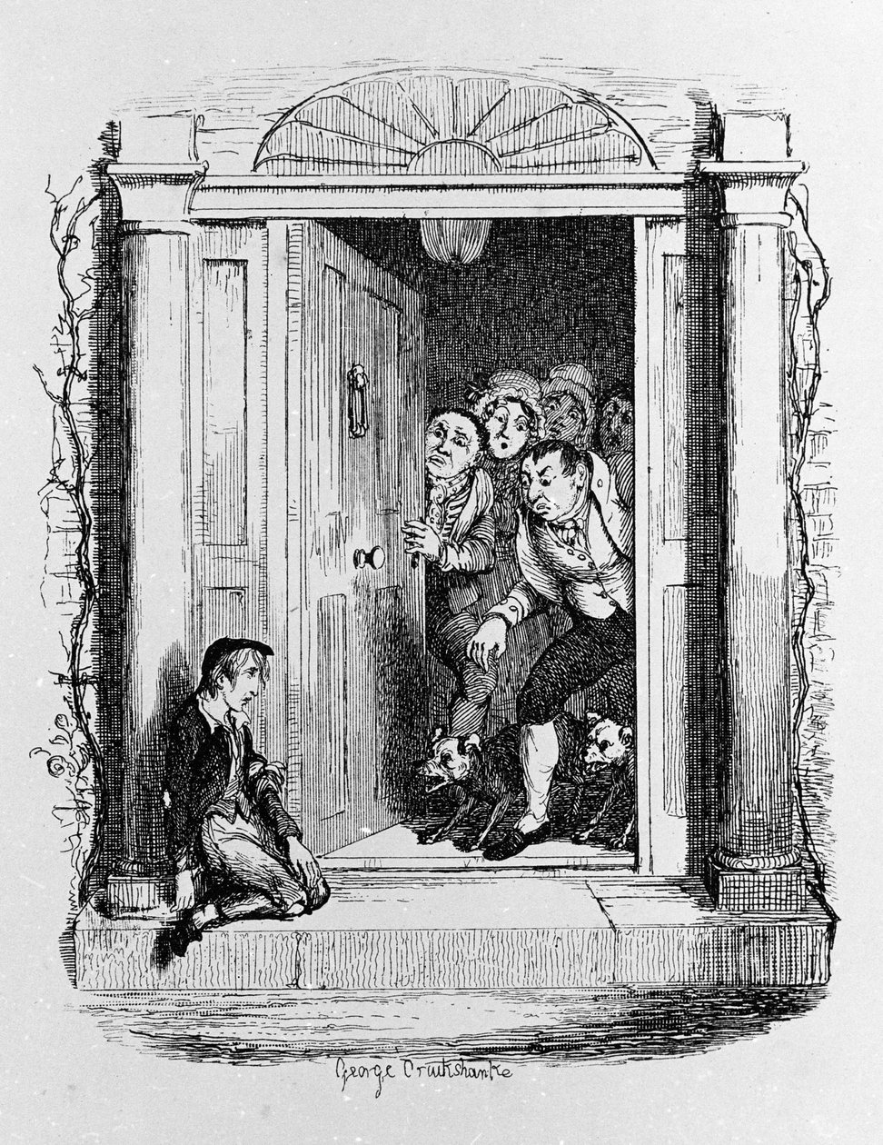 Ilustración para "Oliver Twist" (Olivier) de Charles Dickens (1812-1870), por George Cruikshank (1792-1878) de George Cruikshank