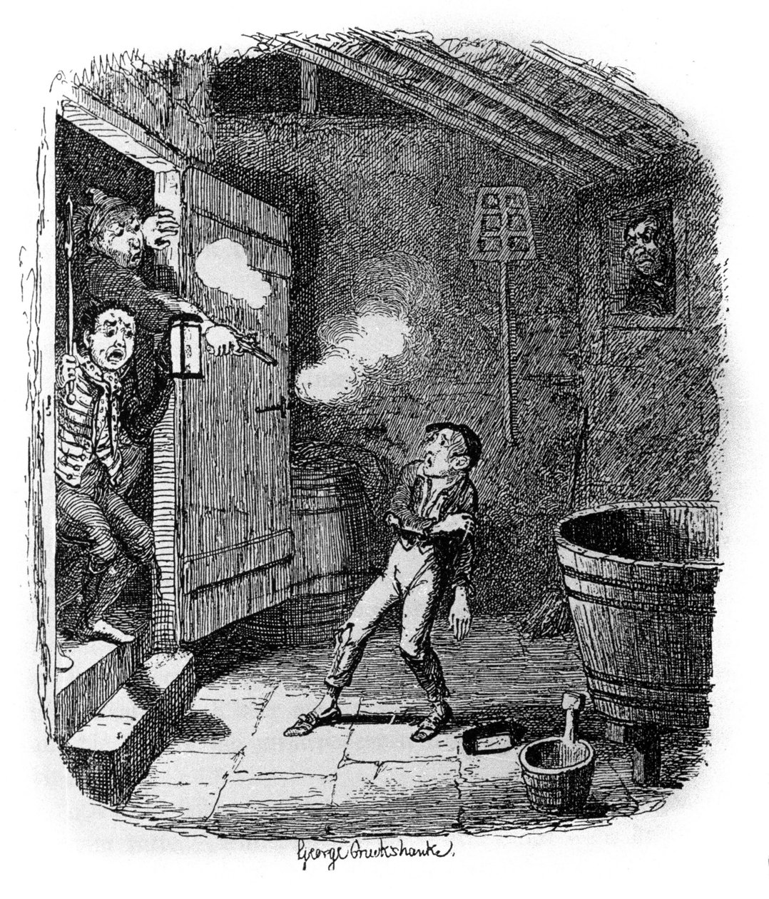 Ilustración para “Oliver Twist” (Olivier) de Charles Dickens (1812-1870), por George Cruikshank (1792-1878). de George Cruikshank