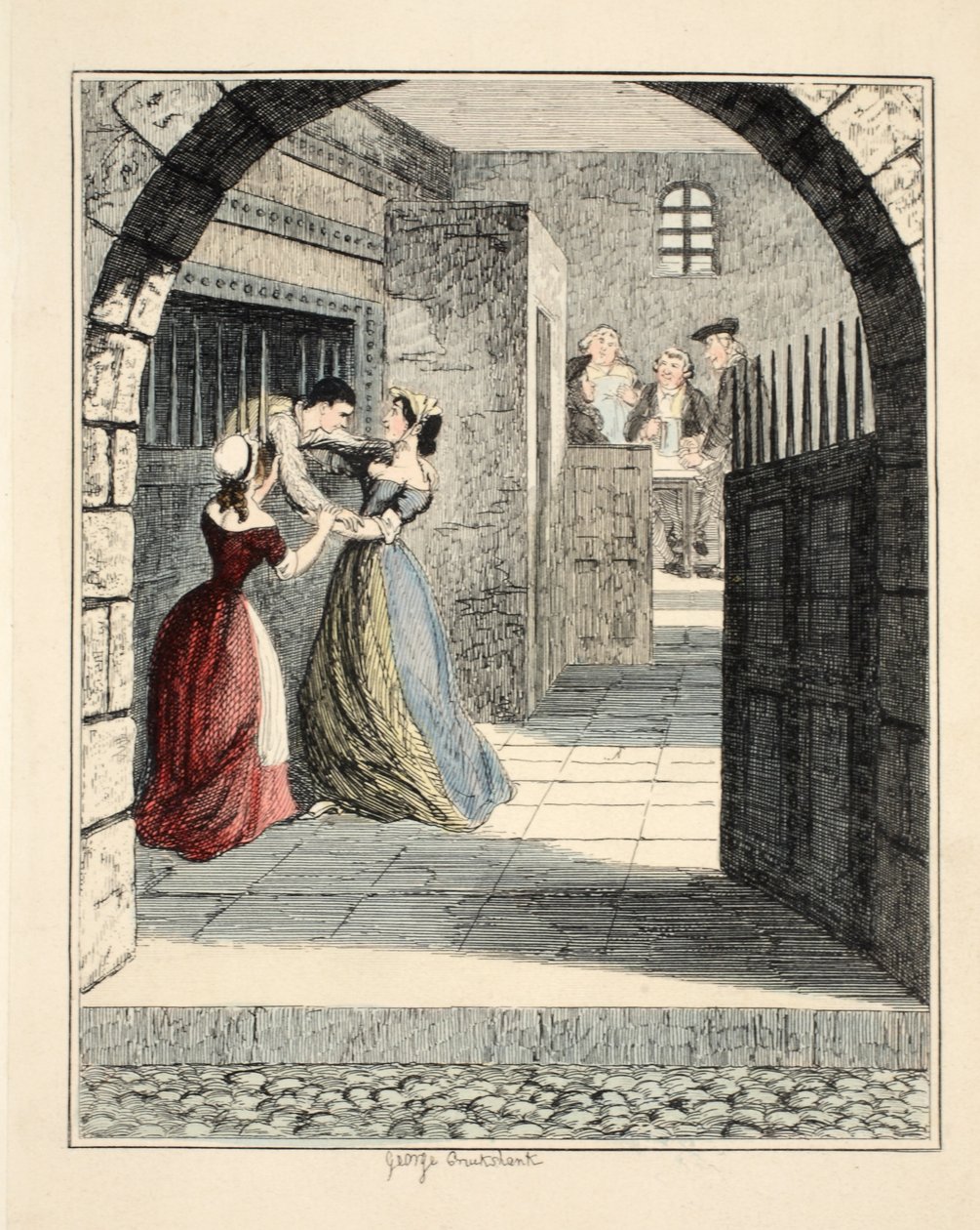 Jack Sheppard escapando del calabozo en Newgate, ilustración de Jack Sheppard: Una Novela por William Harrison Ainsworth, pub. 1839 de George Cruikshank