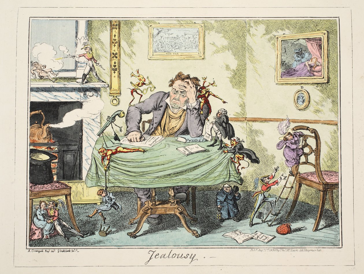Celos, pub. 1835 de George Cruikshank