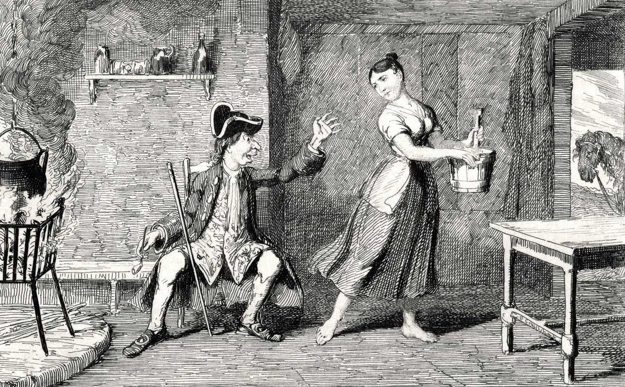 Jeannie Deans en la cabaña de su padre, ilustración de 