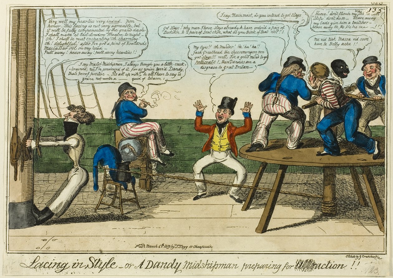 Cordones con estilo de George Cruikshank