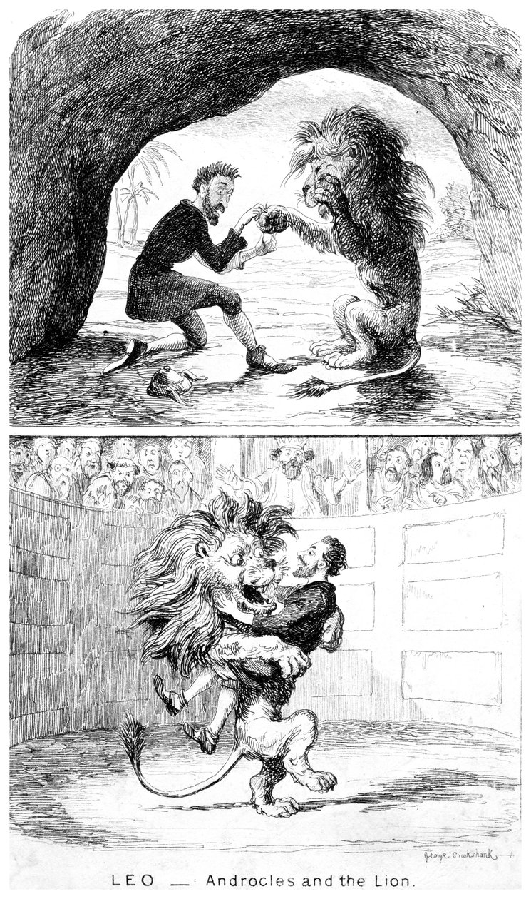Leo - Androcles y el León, siglo XIX de George Cruikshank