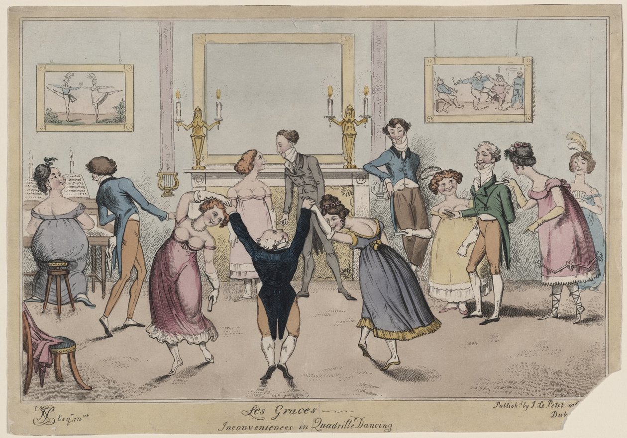 Les Graces, Inconvenientes en el baile de cuadrilla de George Cruikshank