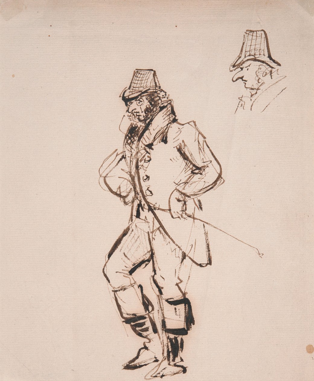 Hombre con una fusta de George Cruikshank