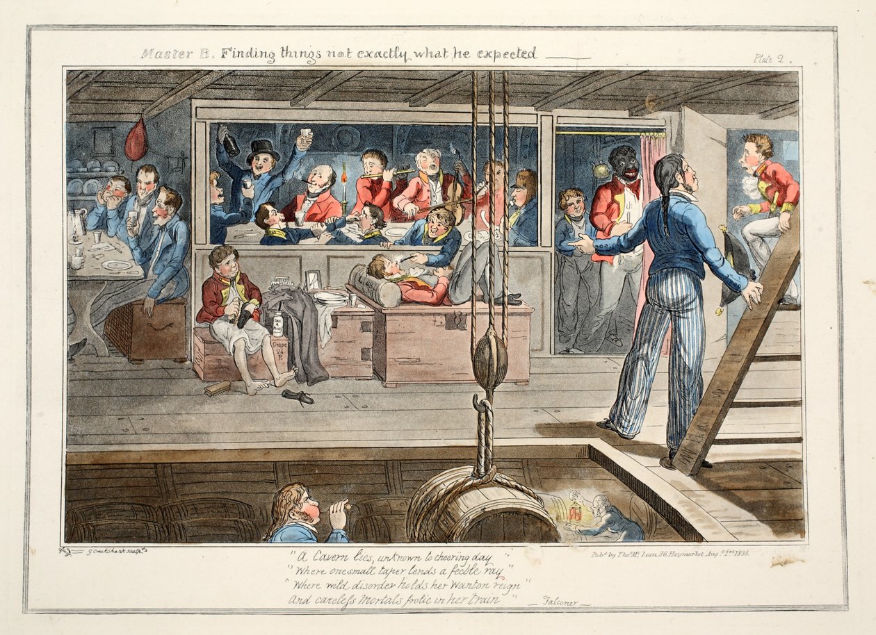 El Maestro B, Descubriendo que las cosas no son exactamente lo que esperaba, pub. 1835 de George Cruikshank