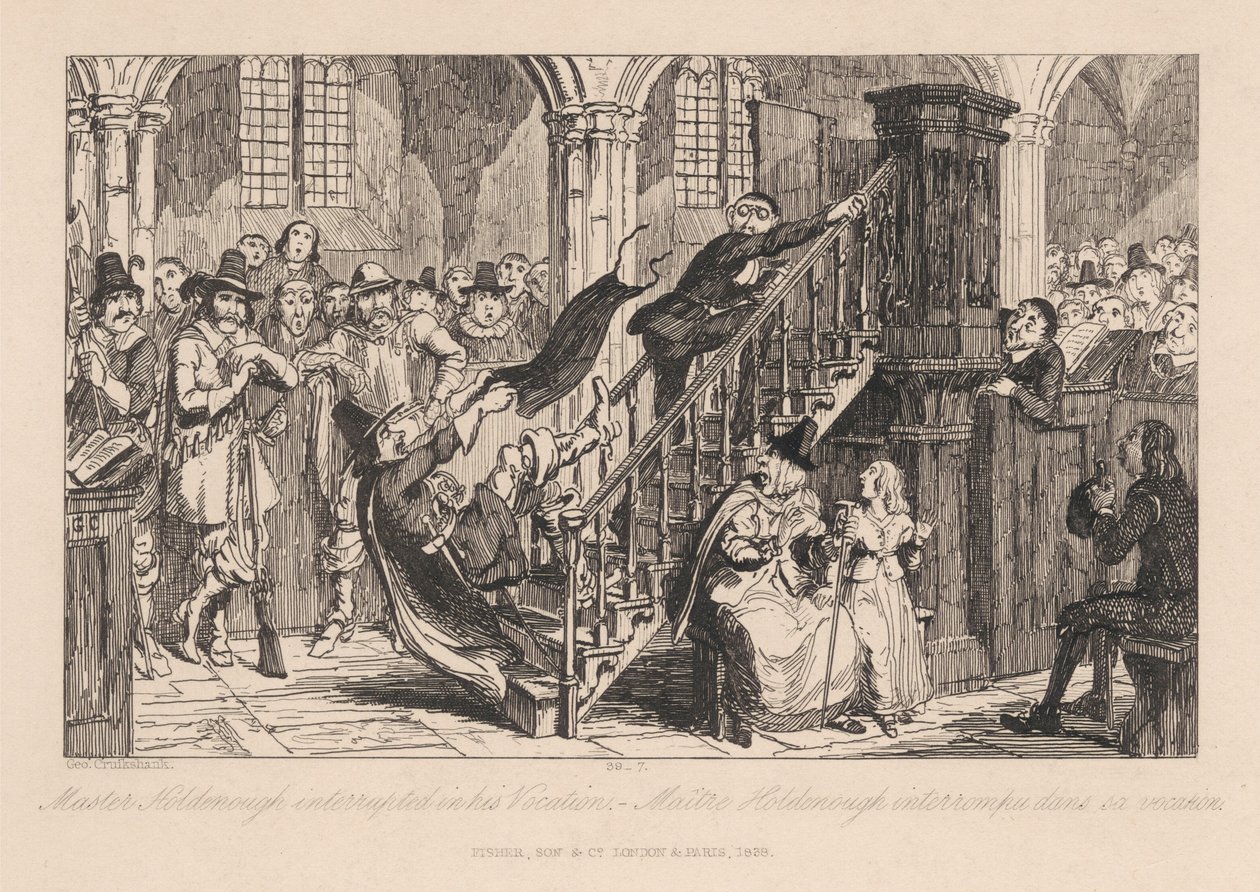 El señor Holdenough interrumpido en su vocación de George Cruikshank