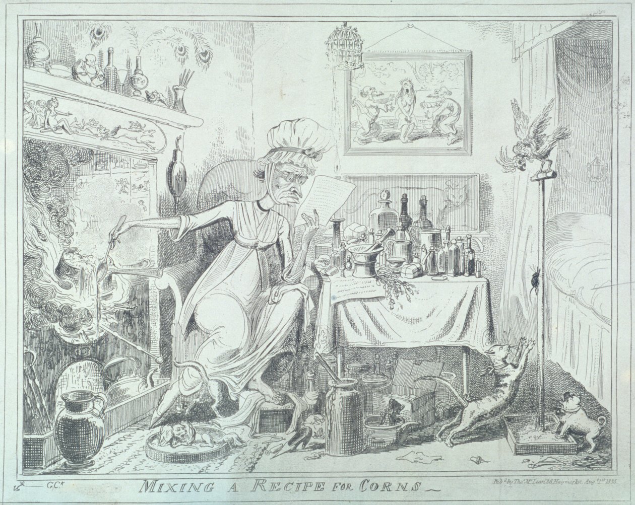 Mezclando una receta para callos de George Cruikshank