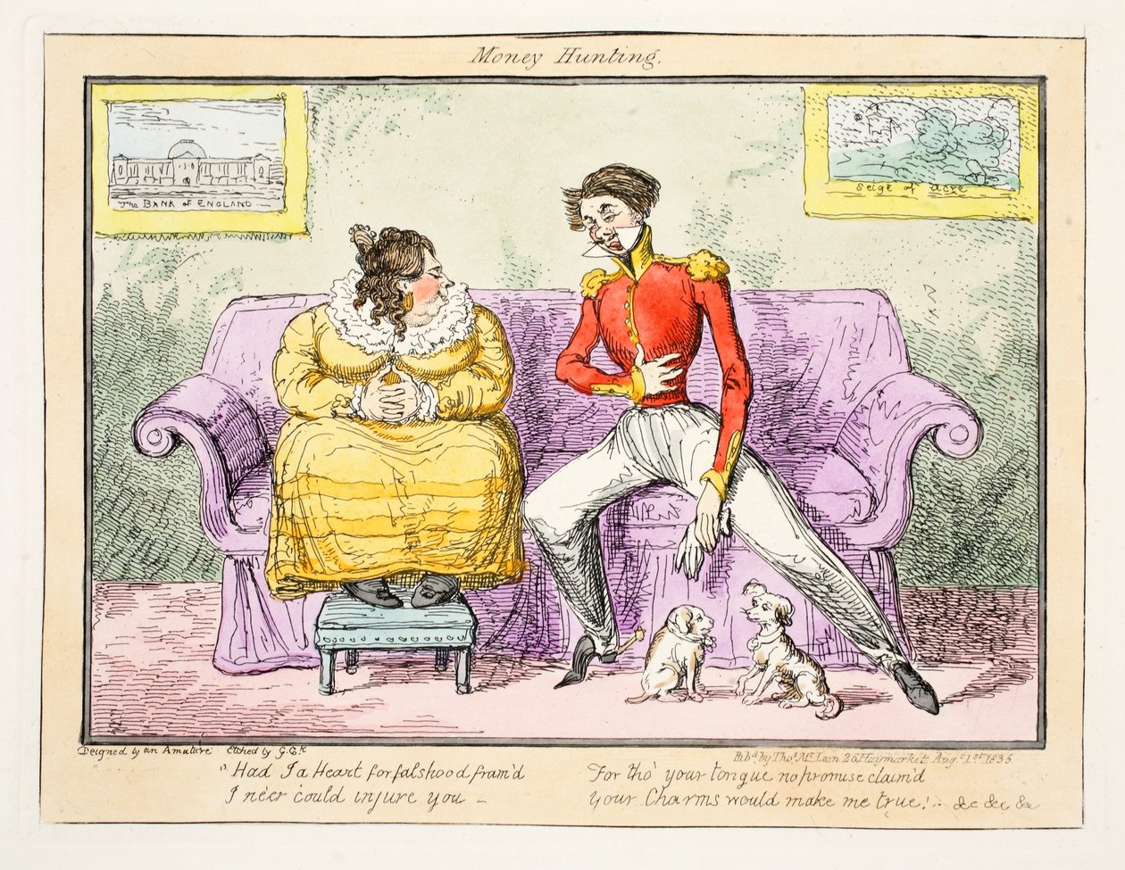 Caza de dinero, 1835 de George Cruikshank