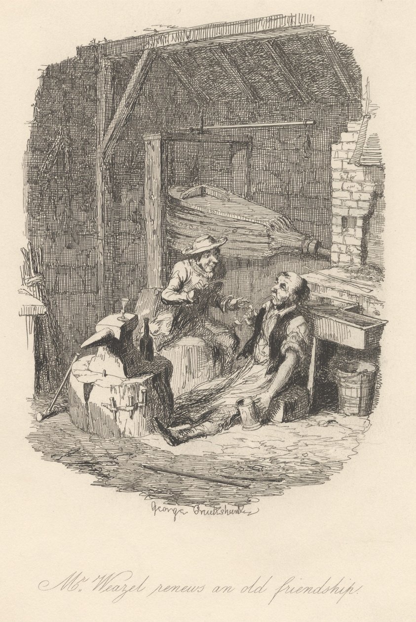 El señor Weazel reaviva una vieja amistad de George Cruikshank