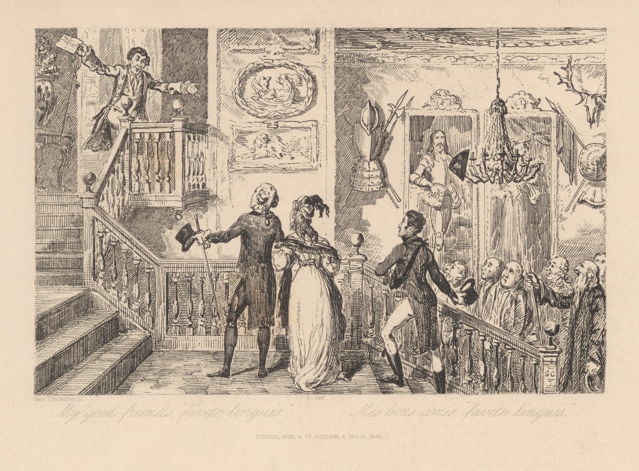 Mis buenos amigos, «favete linguis» de George Cruikshank
