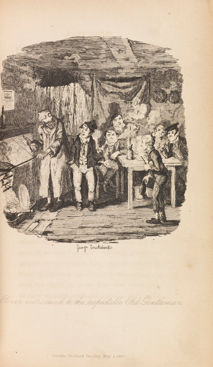Oliver Twist o, el progreso del niño del asilo por Charles Dickens. Primera edición, 1838 de George Cruikshank