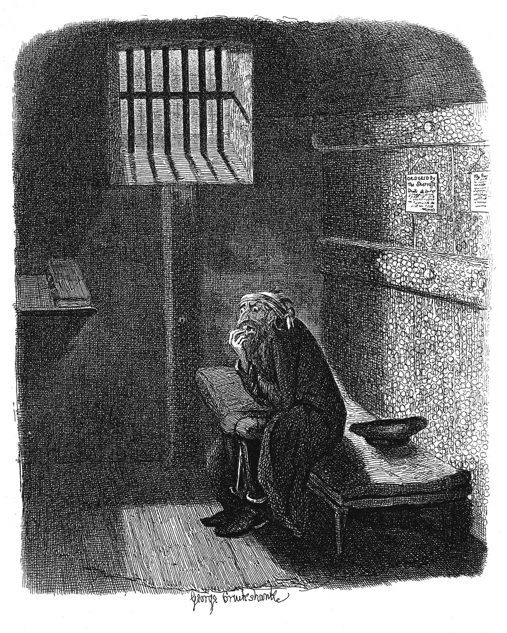 Escena de Oliver Twist de Charles Dickens de George Cruikshank