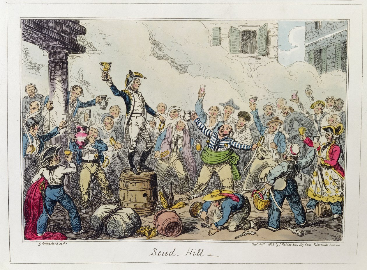 Colina Scud, publicado por James Robins y Co., octubre de 1825 de George Cruikshank