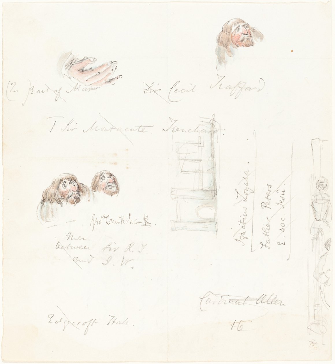 Bocetos de caras grotescas de George Cruikshank