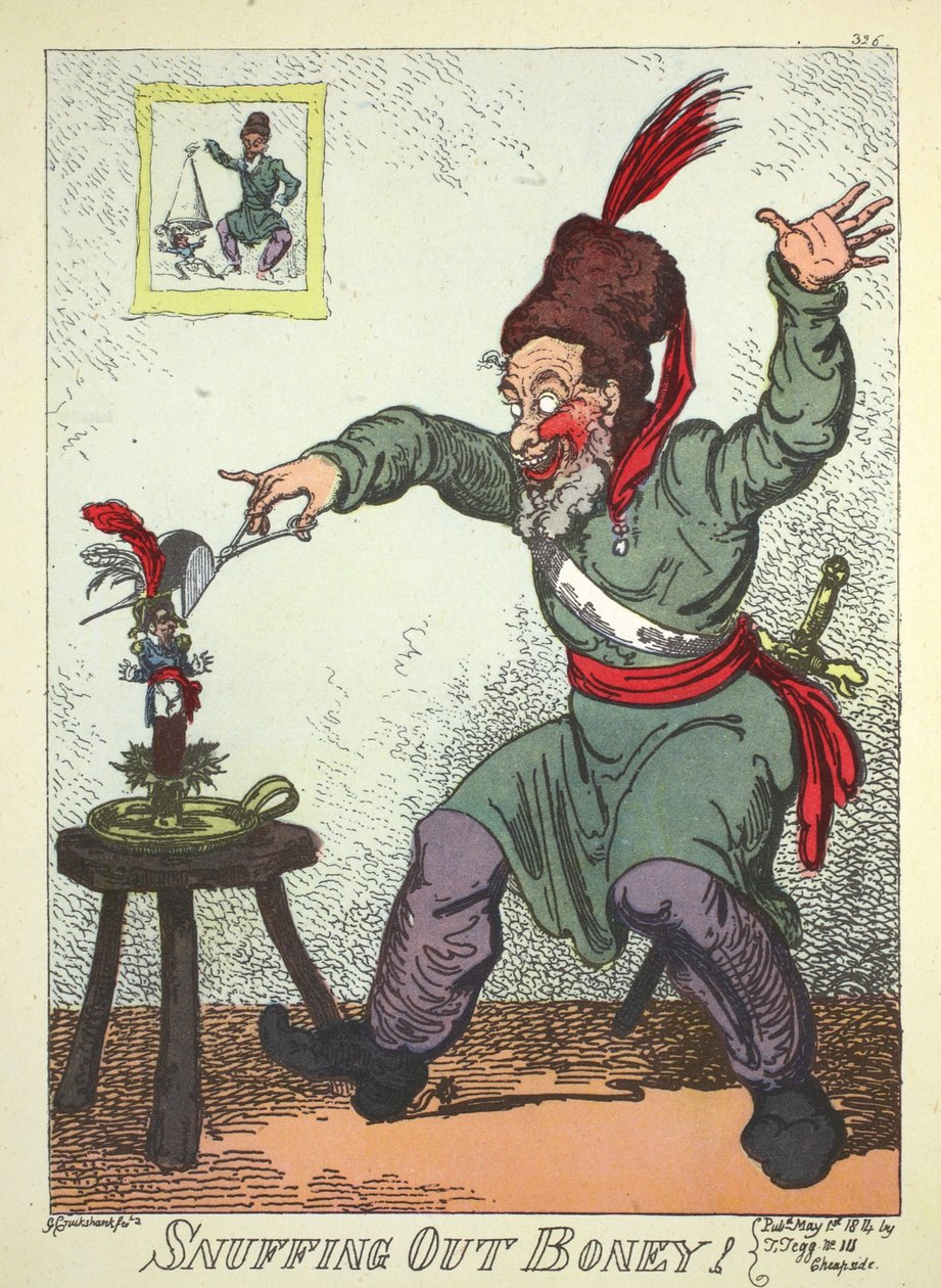 Apagando a Boney, pub. por Thomas Tegg de George Cruikshank
