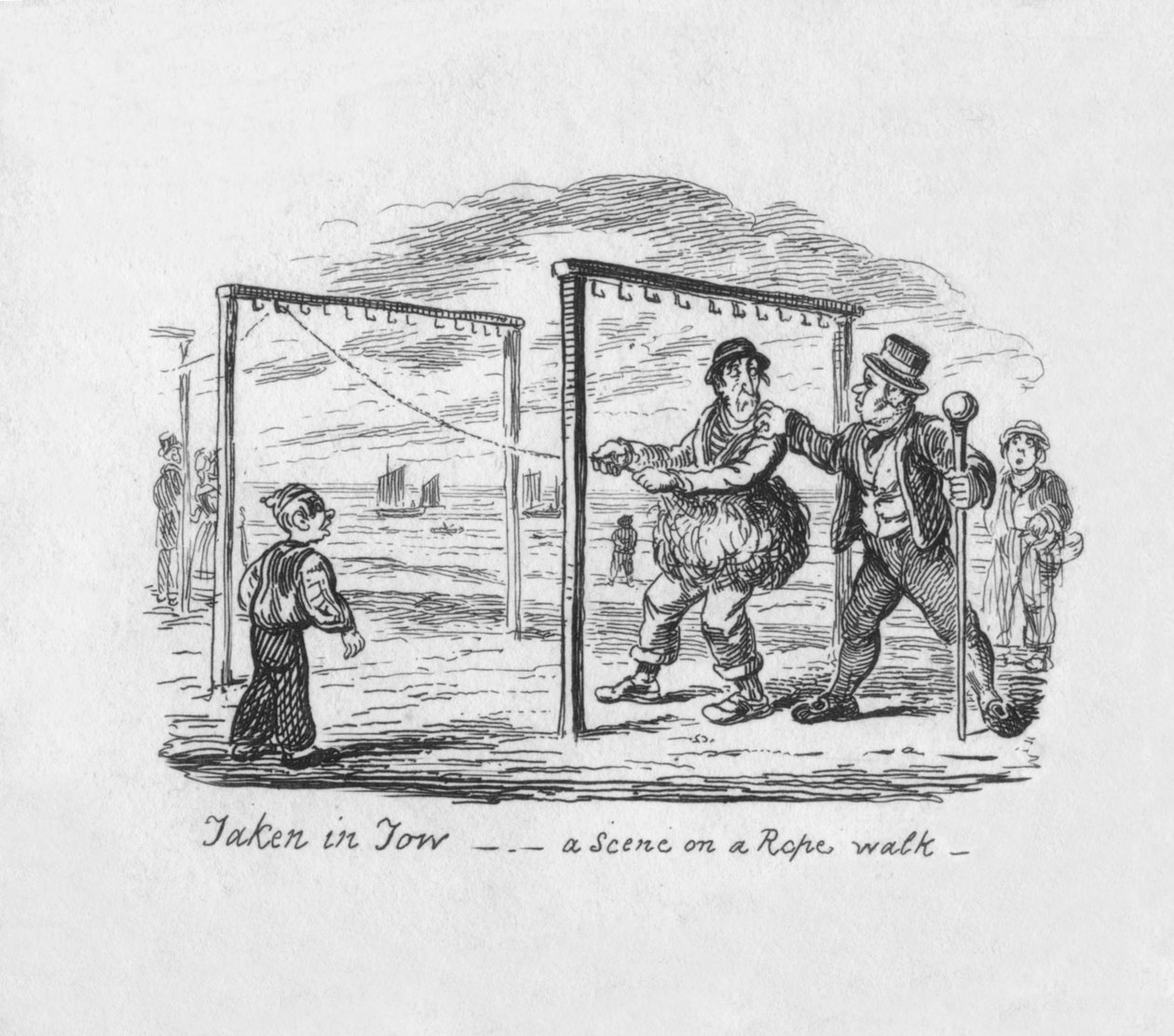 Remolcado - Una Escena en una Cuerda, 1829 de George Cruikshank