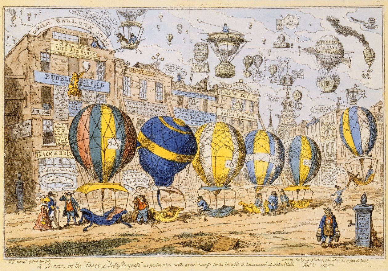 Globos de Taxi, pub. por G. Humphrey, 1825 de George Cruikshank