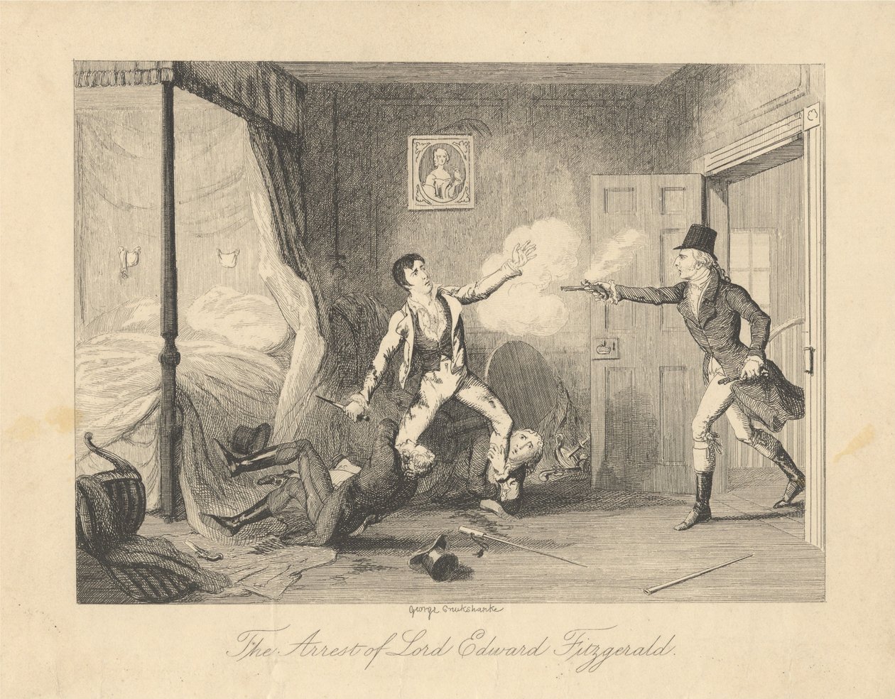 El arresto de Lord Edward Fitzgerald de George Cruikshank