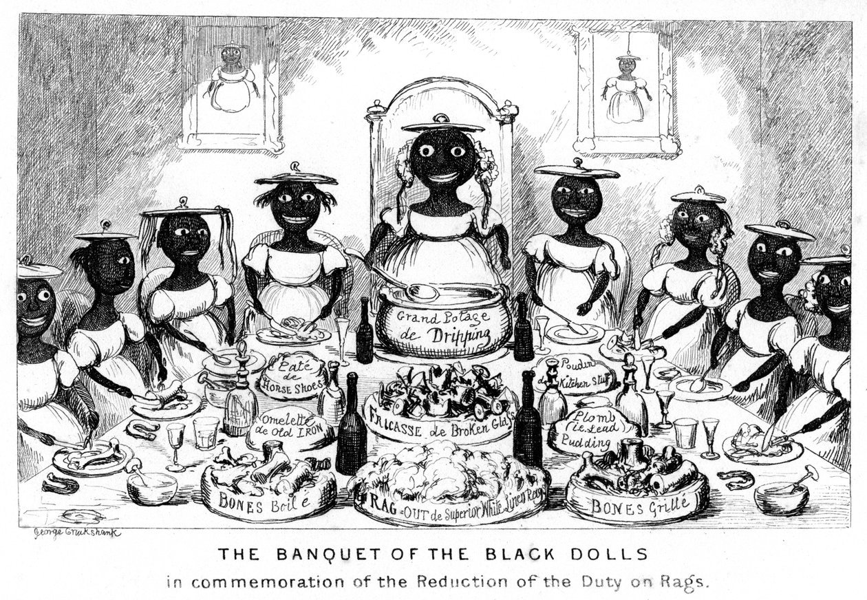 El banquete de las muñecas negras de George Cruikshank