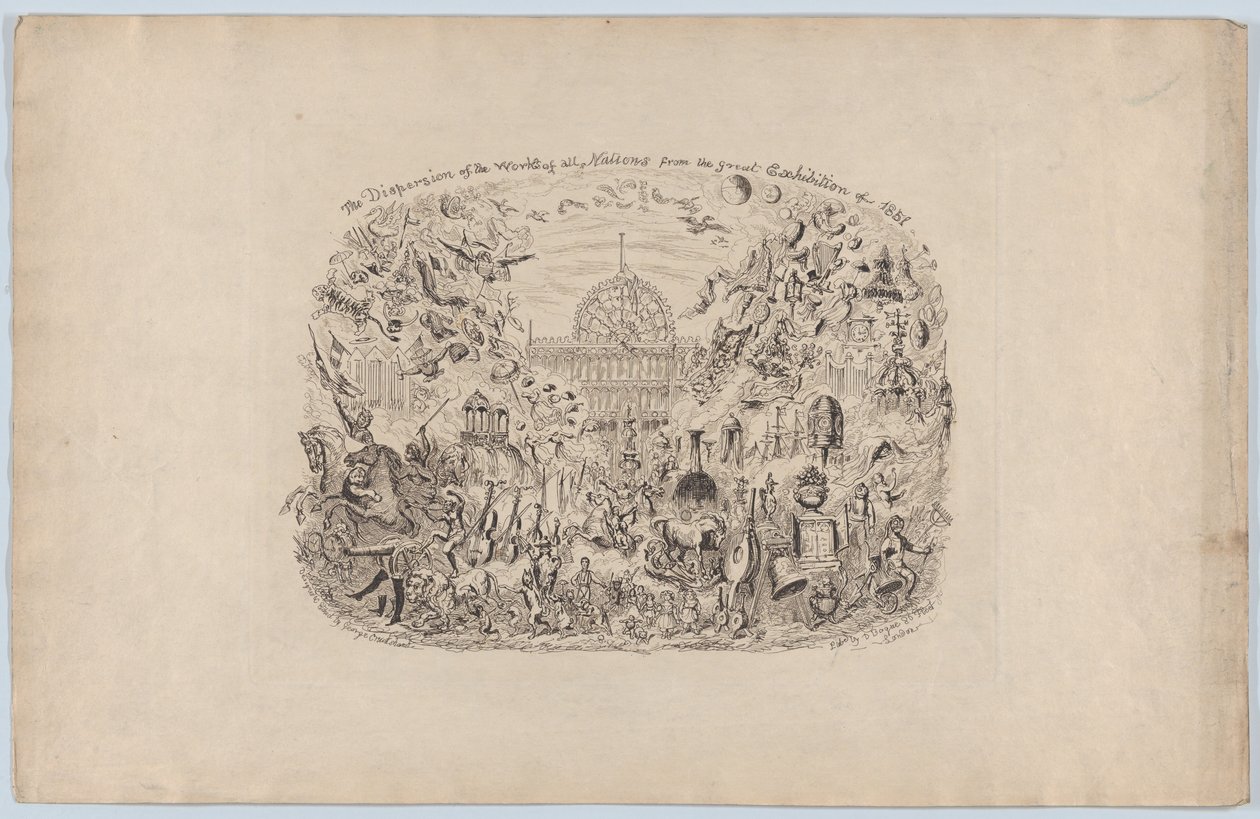 La Dispersión de las Obras de todas las Naciones de la Gran Exposición de 1851, 1851 de George Cruikshank
