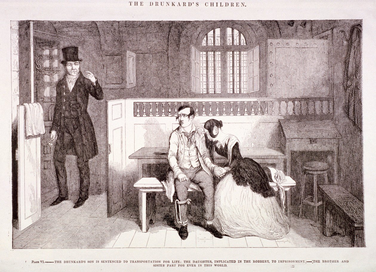 Los hijos del borracho, c. 1847 de George Cruikshank
