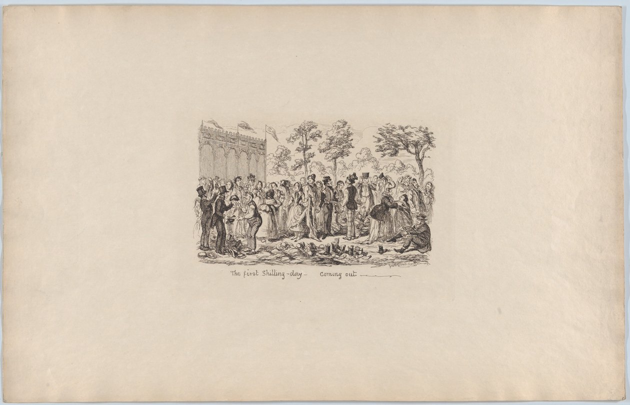 El primer día de chelín - Saliendo de George Cruikshank
