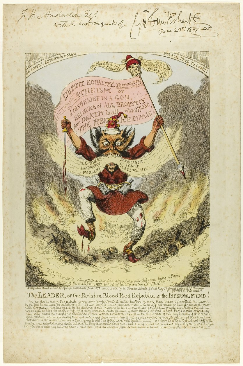El líder de la República Rojo Sangre de París de George Cruikshank