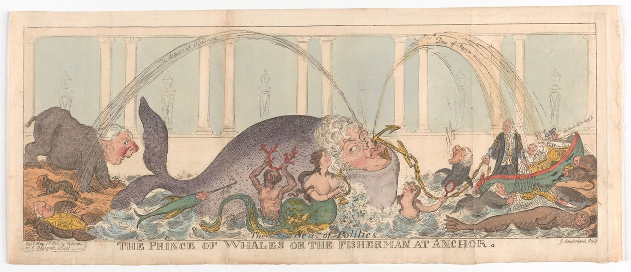 El príncipe de Gales o el pescador anclado, 1 de mayo de 1812 de George Cruikshank