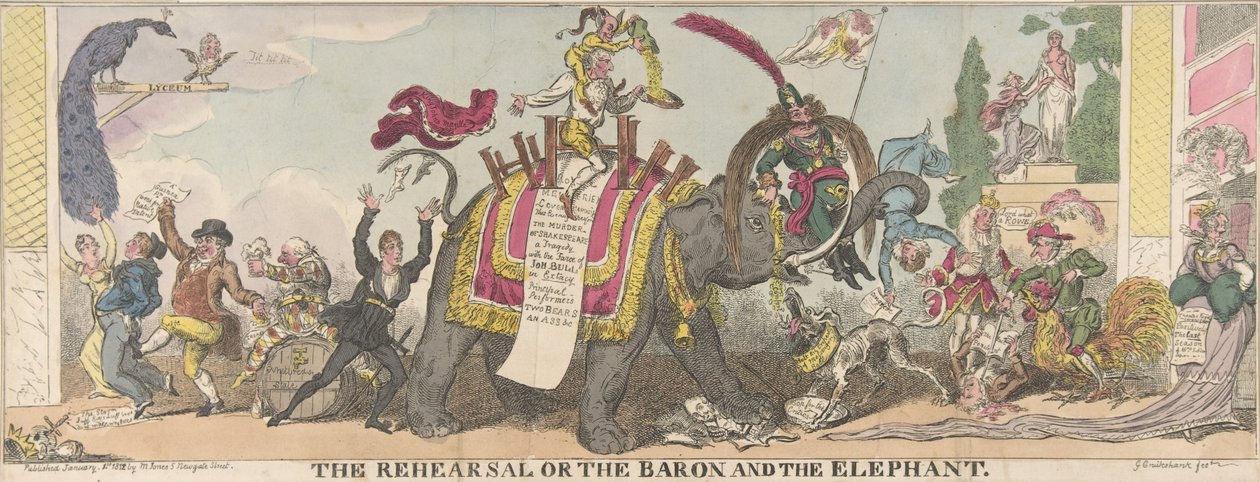 El Ensayo o el Barón y el Elefante de George Cruikshank