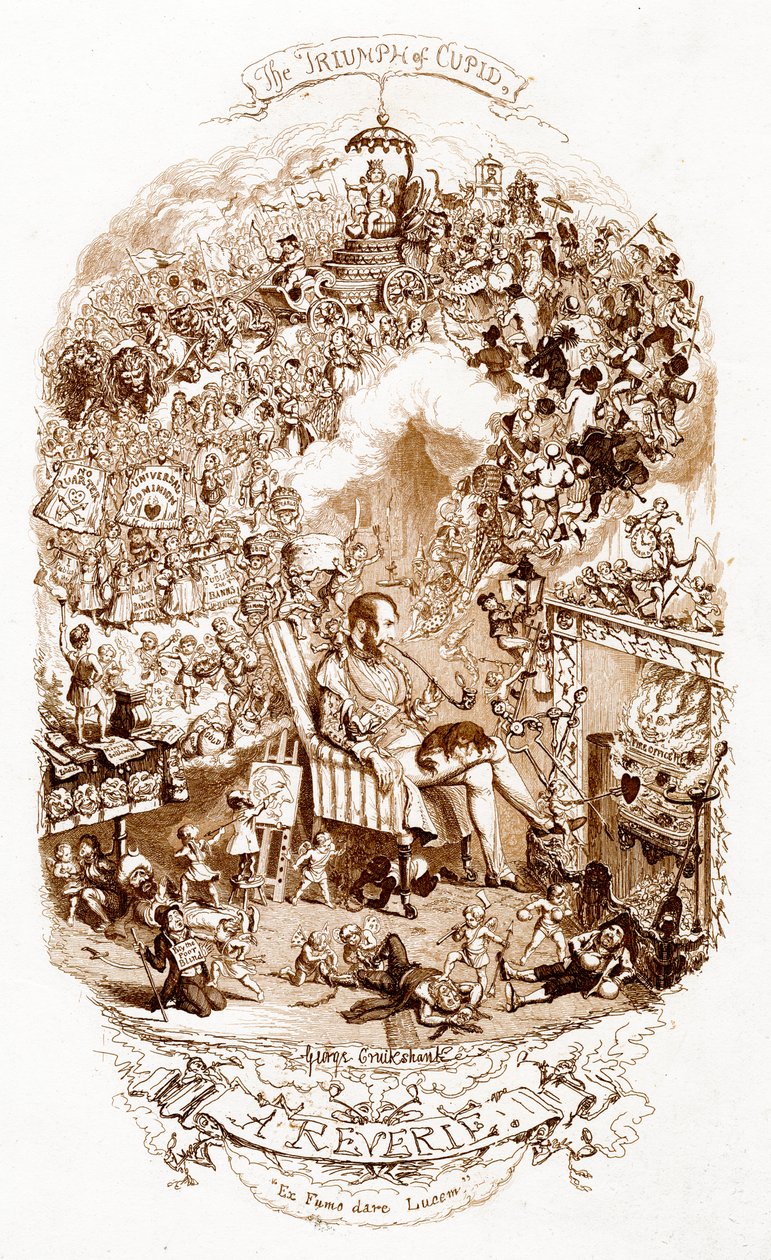 El triunfo de Cupido, siglo XIX de George Cruikshank
