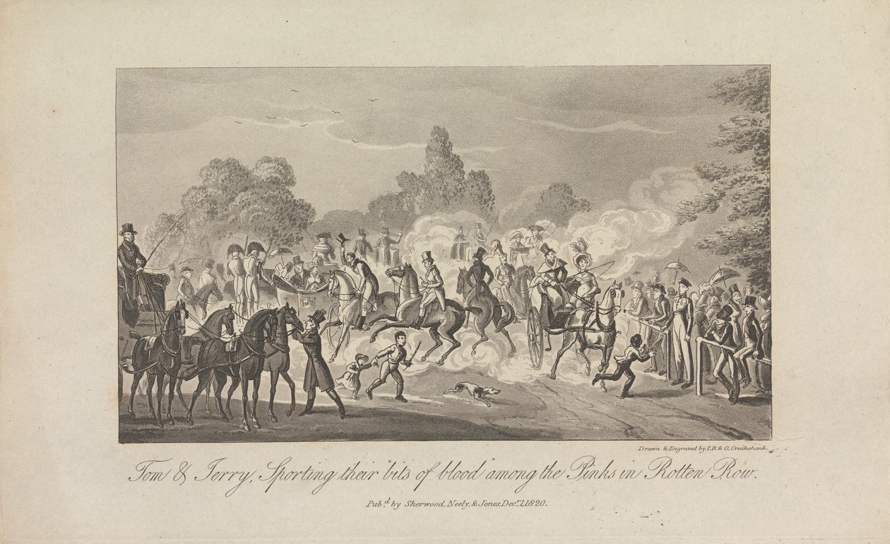 Tom y Jerry, luciendo sus "trocitos de sangre"... de George Cruikshank