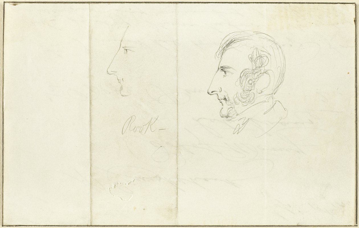 Dos autorretratos de perfil de George Cruikshank