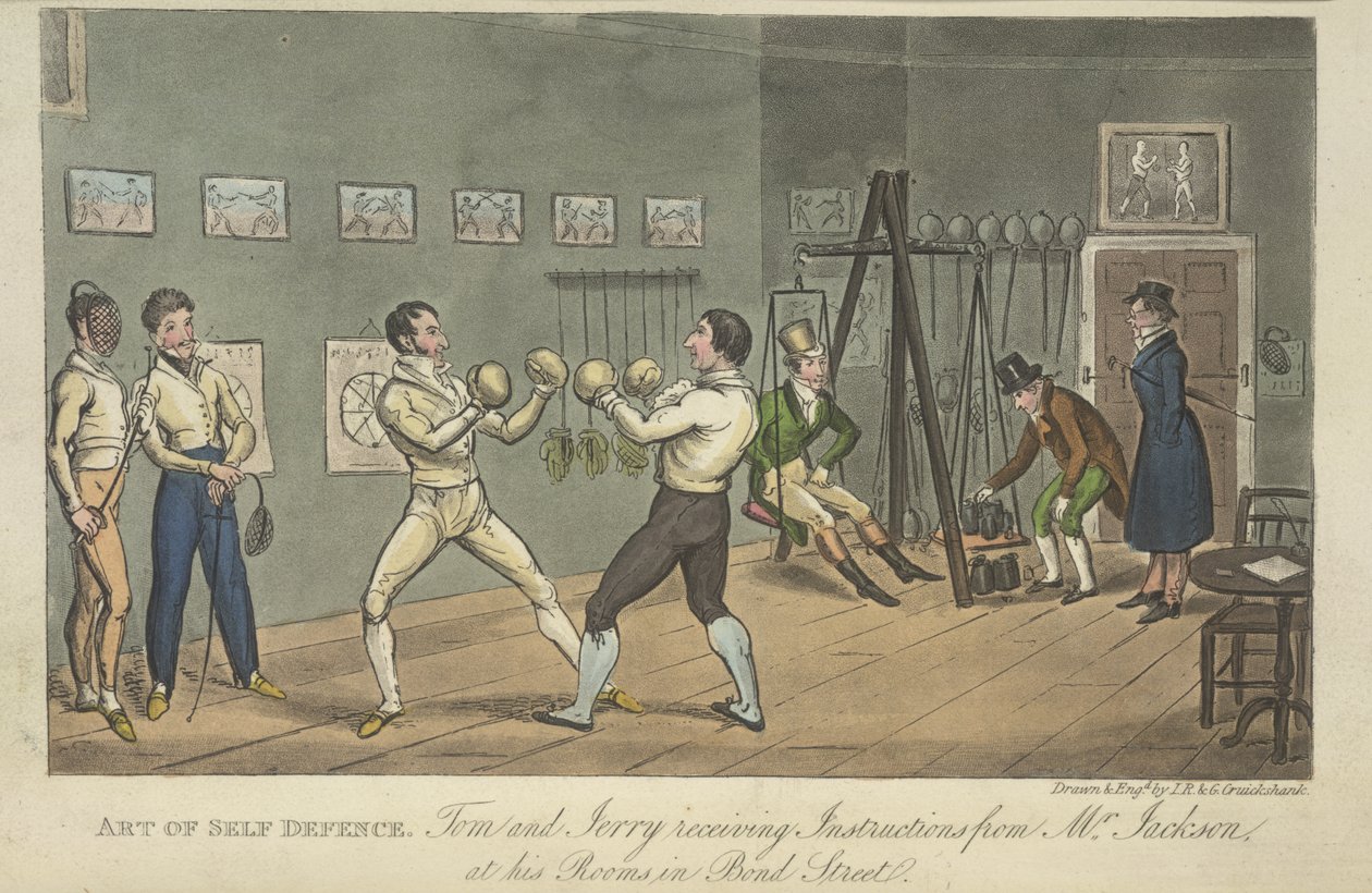 Dos hombres boxeando, 