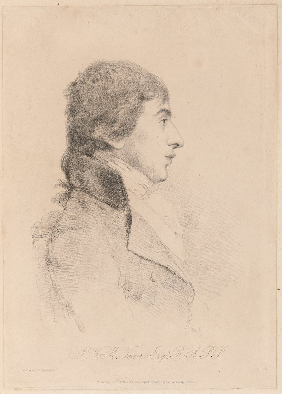 Retrato de J.M.W. Turner, R.A., c.1800 (aguafuerte) de George Dance