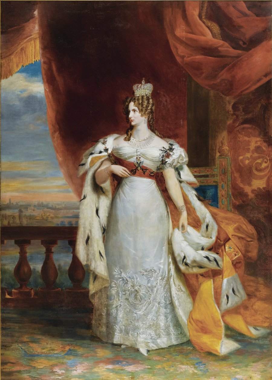 Retrato de la Emperatriz Alexandra Fyodorovna Charlotte de Prusia, esposa del Emperador Nicolás I, 1798-18 de George Dawe