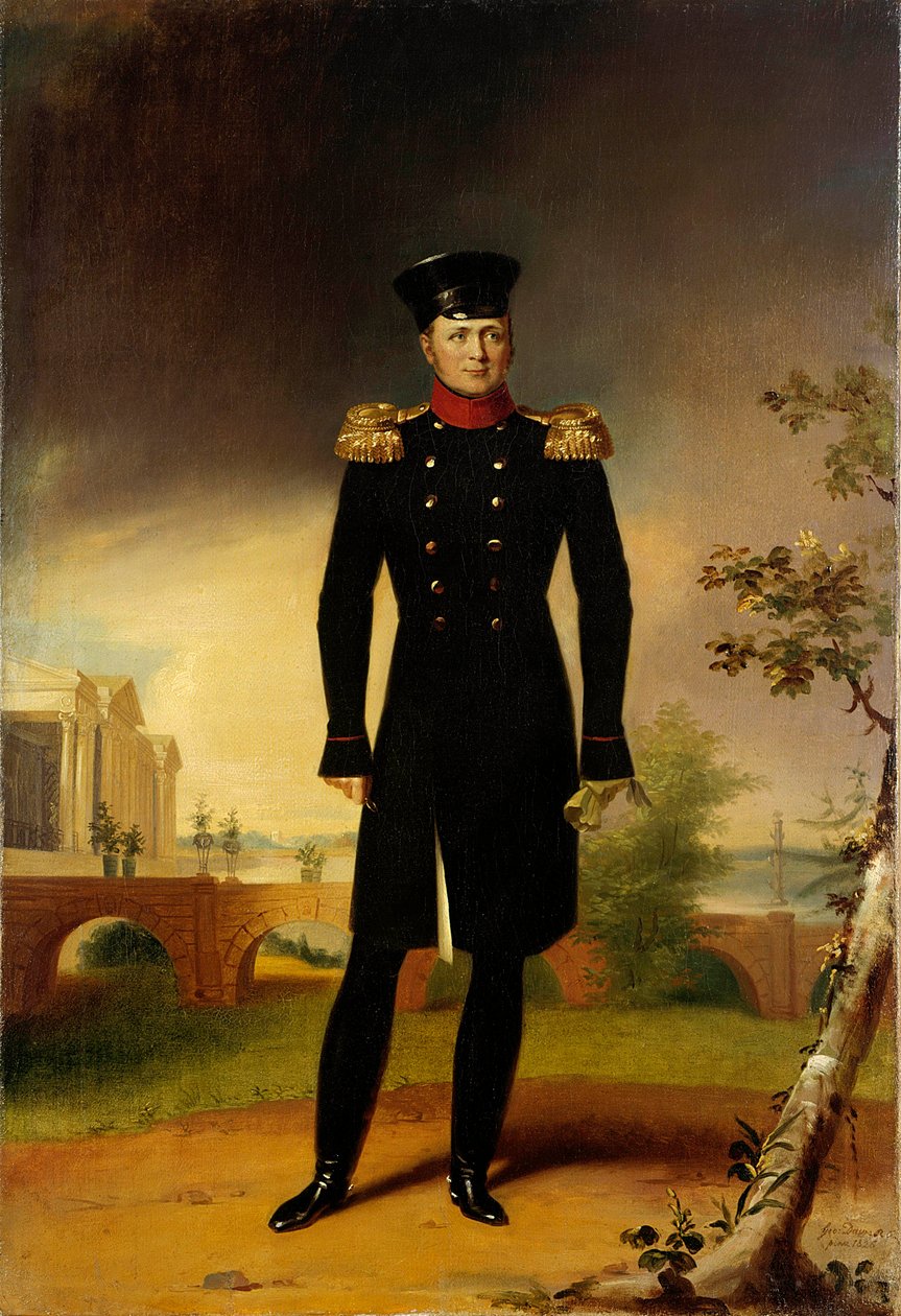 Retrato del Zar ruso Alejandro I (1777-1825) (el Grande) con traje de oficial. Pintura de George Dawe (1781-1829) San Petersburgo. Museo del Hermitage de George Dawe