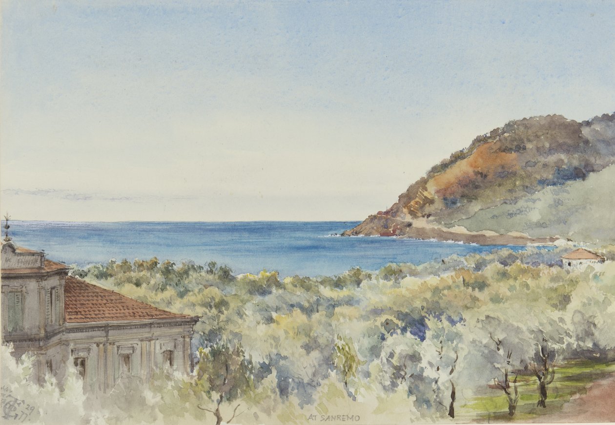 En San Remo mirando al oeste, 29 de noviembre de 1877 de George Douglas Tinling
