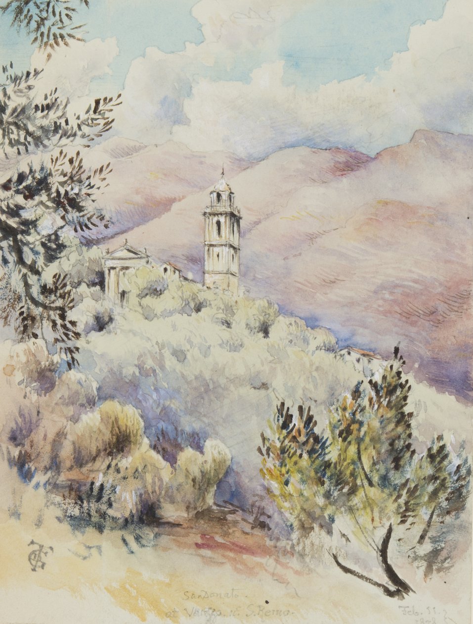 Iglesia de San Donato, Varezzo, cerca de San Remo, 11 de febrero de 1878 de George Douglas Tinling