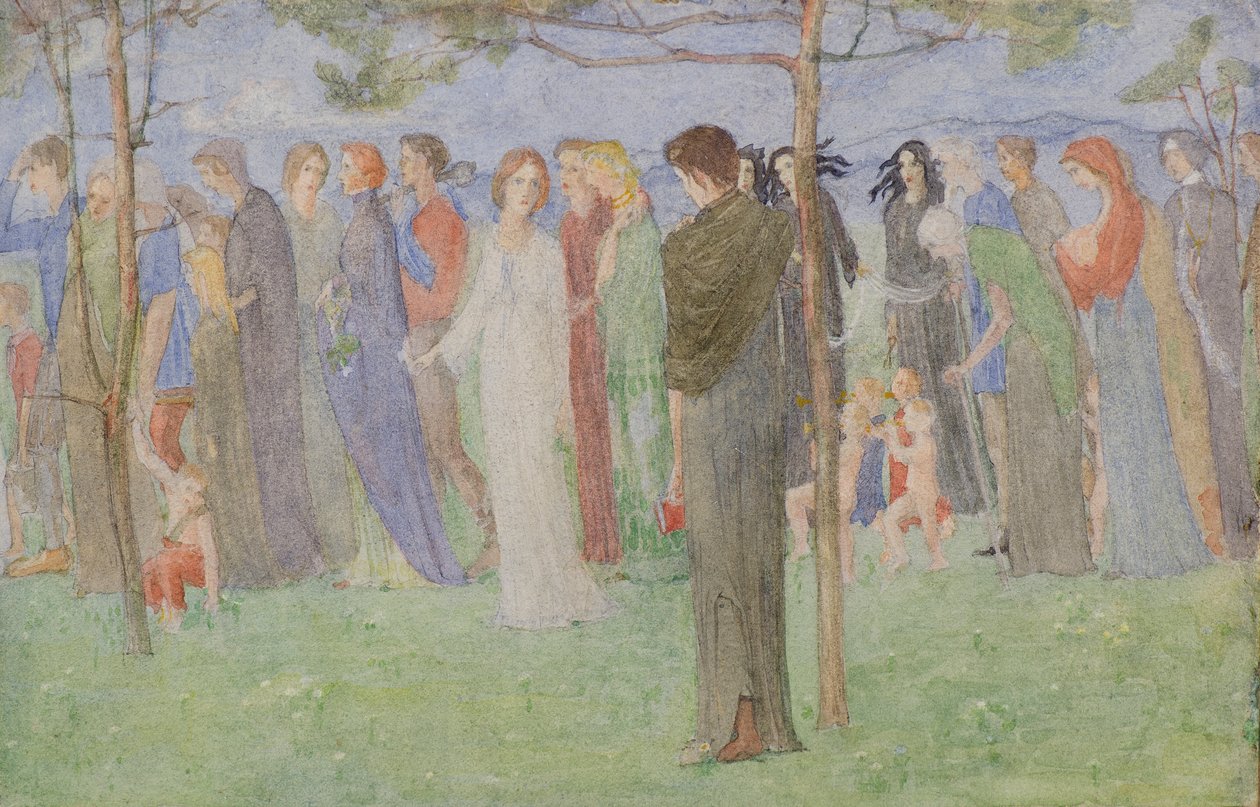 Una procesión, c.1898 (acuarela) de George Dutch Davidson