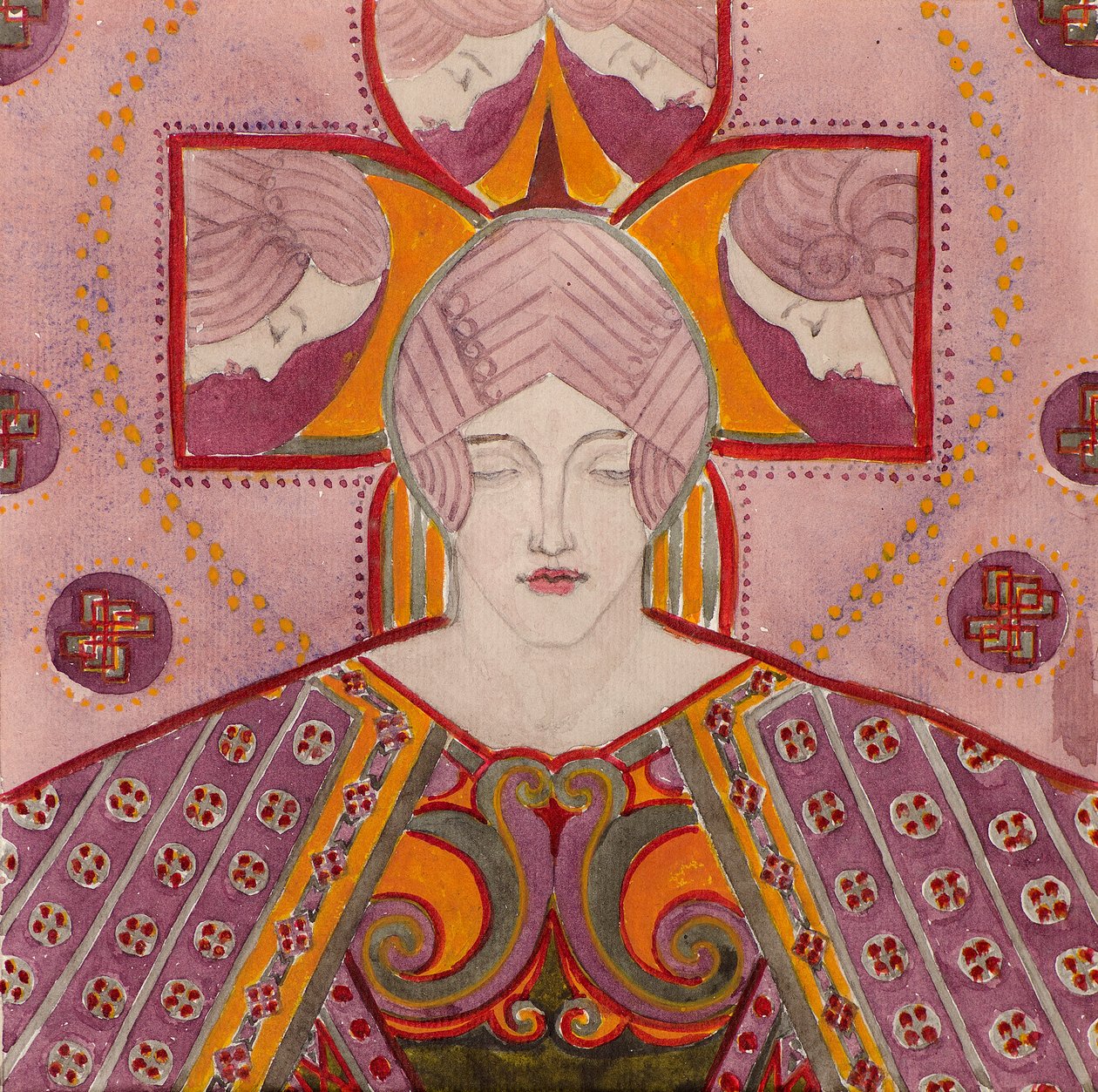 Estudio [para panel decorativo], c.1898-1901 (acuarela) de George Dutch Davidson