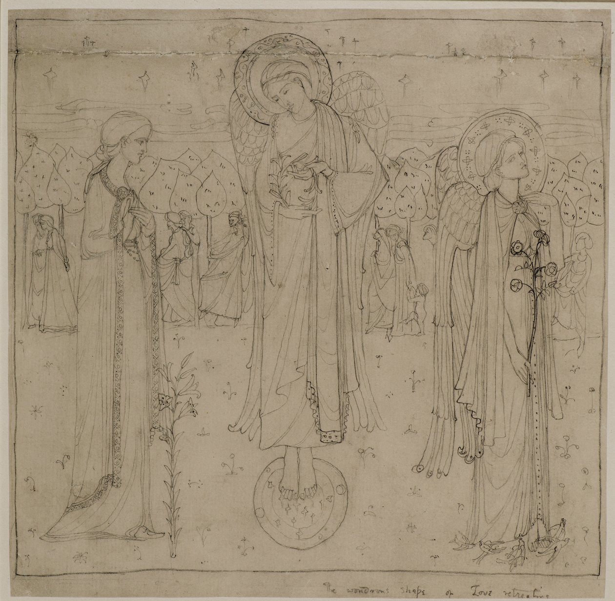 La maravillosa forma del amor en retirada, c.1898-1901 (lápiz) de George Dutch Davidson