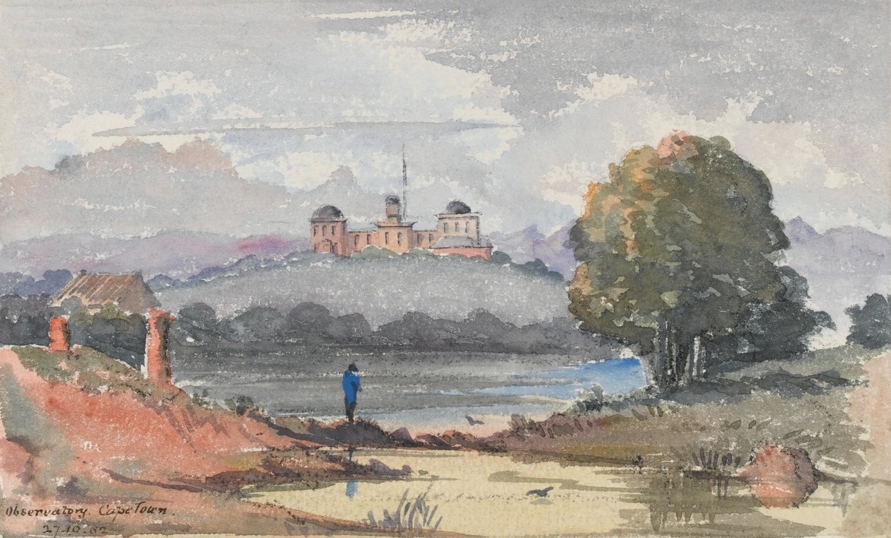 Observatorio, Ciudad del Cabo. La residencia de Sir J Maclear, c.1859-62 (acuarela) de George E.L.S. Sanford