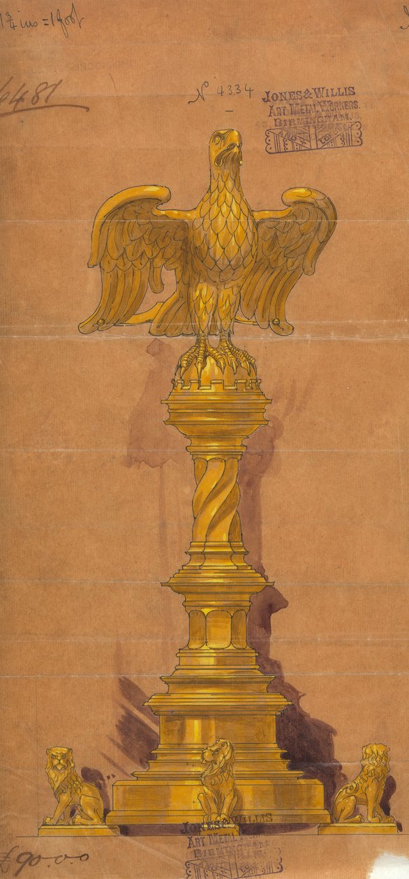 Diseños realizados para Jones y Willis, metalúrgicos y fabricantes de muebles para iglesias de Birmingham y Londres. de George Edmund Street