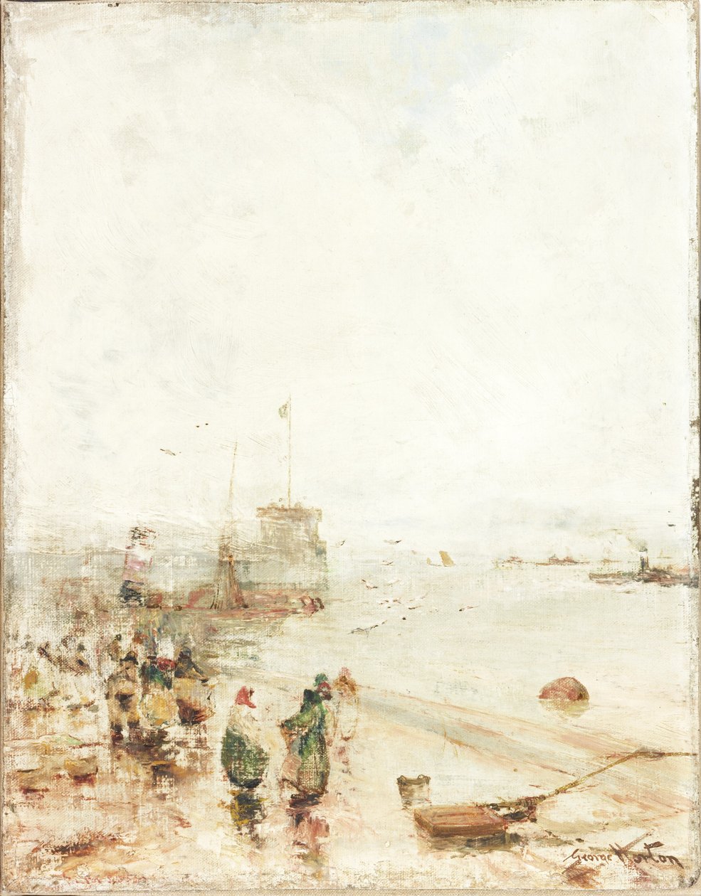 North Shields Fish Quay (óleo sobre lienzo) de George Edward Horton