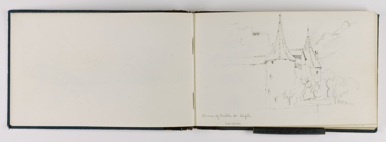(Cuaderno de bocetos) Rincón del castillo de Aigle de George Elbert Burr